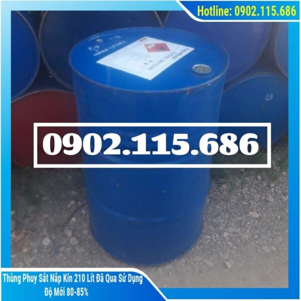 Thùng phuy sắt nắp kín 220 lít cũ